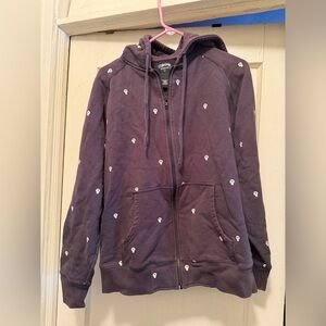 Stussy Navy Hoodie with Skull Pattern